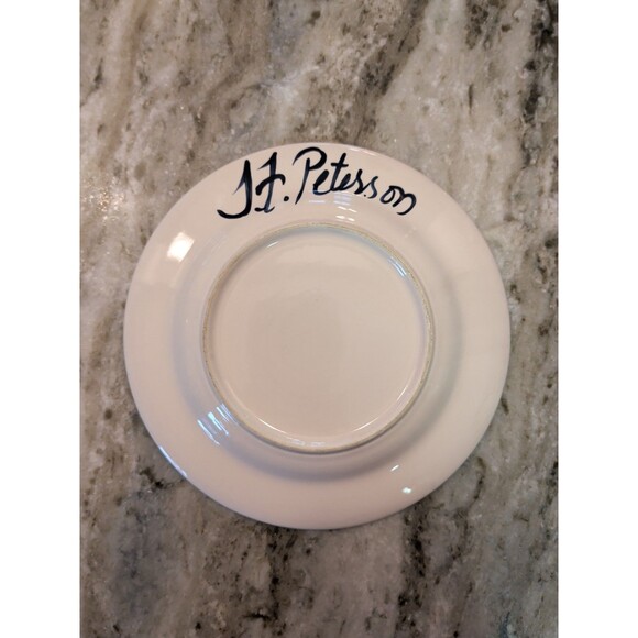 VINTAGE SARAH PETERSON RAINBOW TROUT SERVING PLATE 9” SIGNED CARLISLE HARTSTONE - Picture 2 of 5